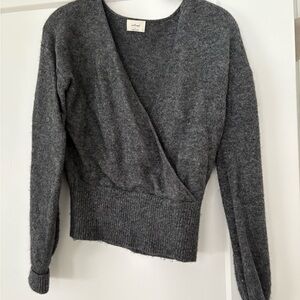 Wilfred Charcoal V-Neck Sweater